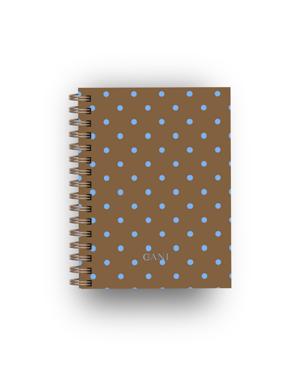 Caderno Dotty Castanho e Azul