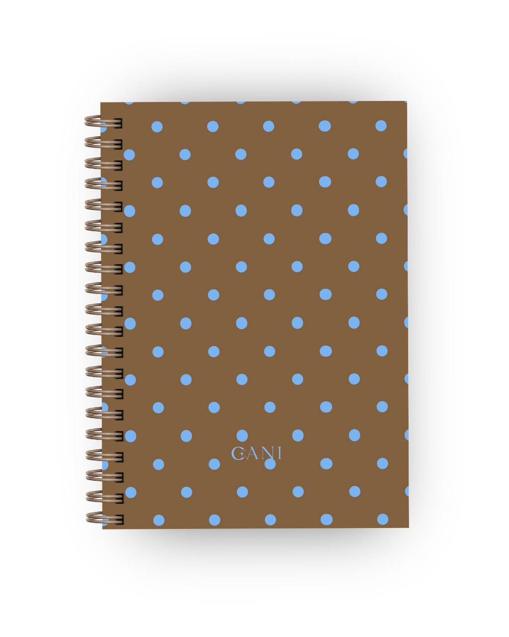 Caderno Dotty Castanho e Azul