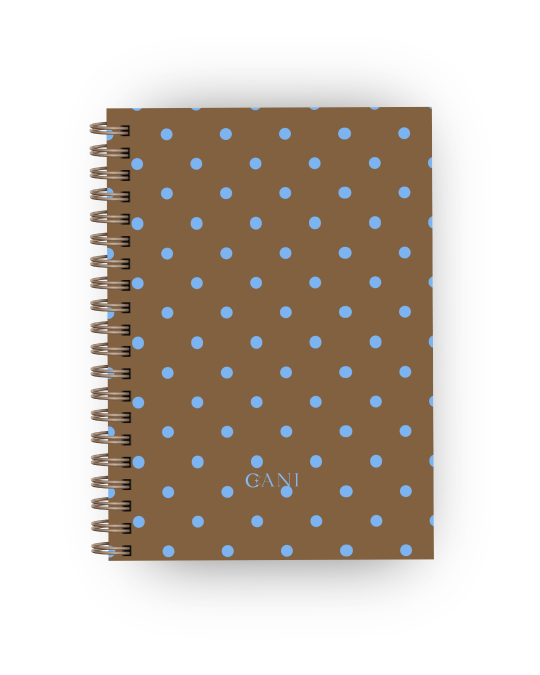 Caderno Dotty Castanho e Azul
