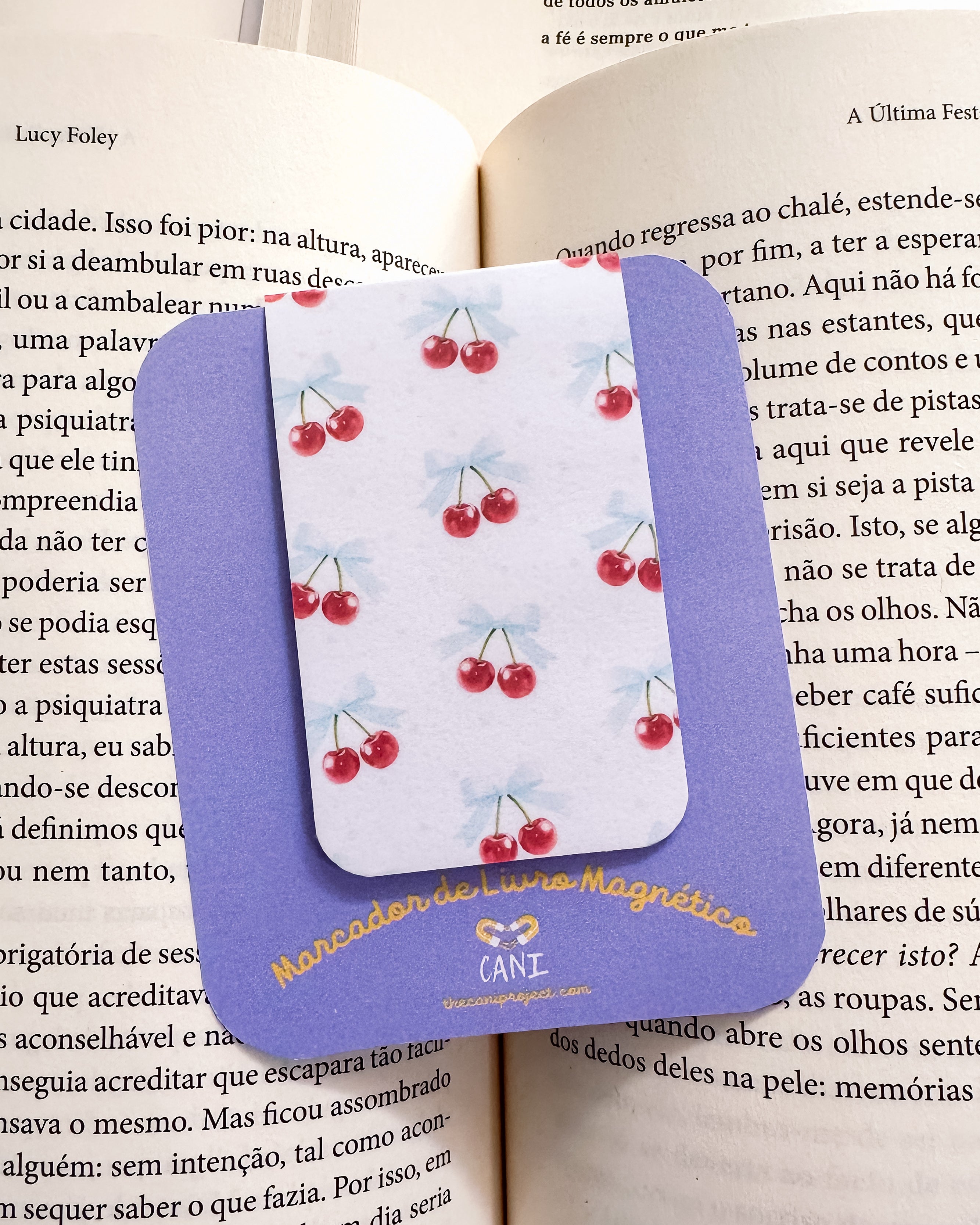 Marcador de Livro Magnético Cerejas