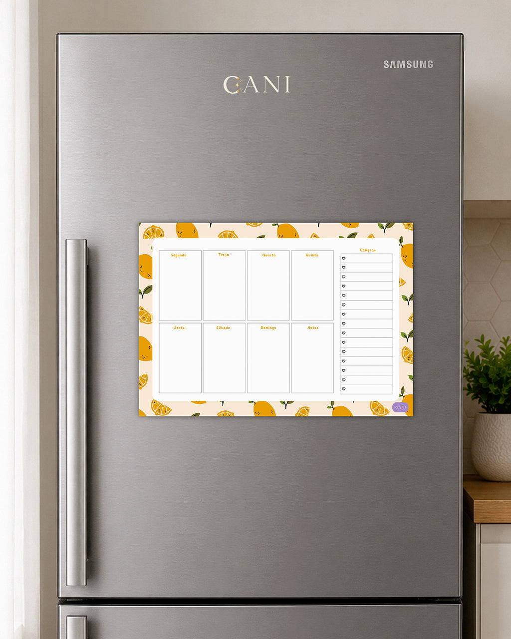 Íman Planeamento Semanal com Lista de Compras - limões